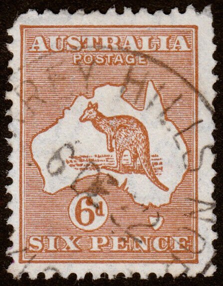 Australia Scott 121, Yellow Brown (1936) Used F, CV $37.50 M