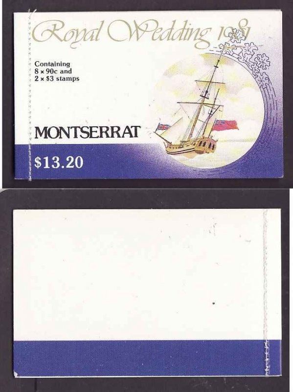 Montserrat-Sc#465a(2),468a-unused complete booklet,3 panes-Princess Diana-Royal