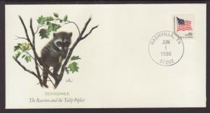 Tennessee,Raccoon,Tulip Poplar 1980 Fleetwood Cover BIN