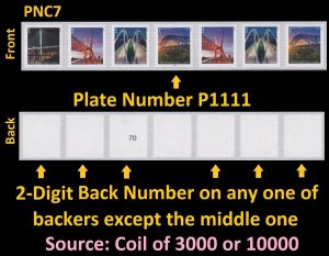 US 5811a Bridges presorted first-class 25c PNC7 P1111 2d back # MNH 2023