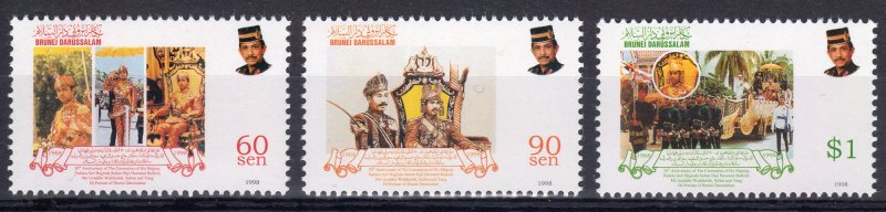 Brunei 1998 Sc#529/531 Coronation 30th.Anniversary Set (3) MNH