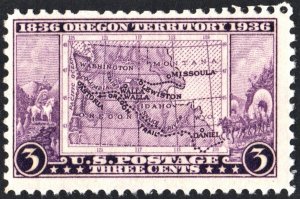 SC#783 3¢ Oregon Territory Issue (1936) MNH