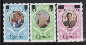 Uganda 314-16 Royal Wedding Mint NH