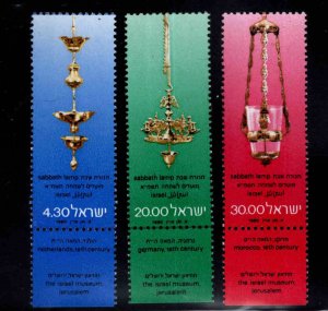 ISRAEL Scott 751-753 MNH** Sabbath Lamp stamp set with tabs