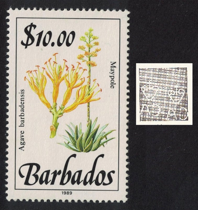 Barbados Maypole Wild Plants $10 Ww14 Imprint '1989' 1989 MNH SG#905