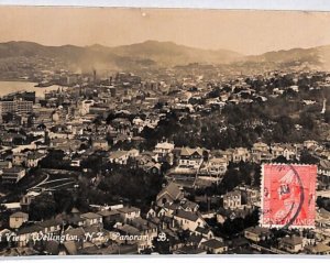 NEW ZEALAND Postcard *Wellington Panorama* Real Photo 1927 Rotterdam PJ64