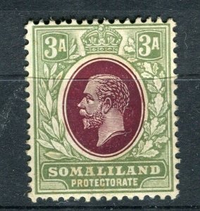 SOMALILAND; Protectorate issue 1900s early GV issue Mint hinged 3a. value