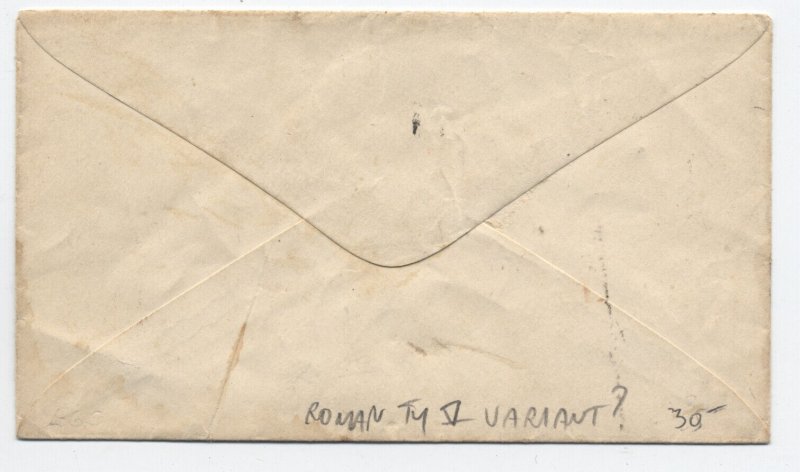 1860s Jewett City CT #65 cover paid cancel [Q.641] 