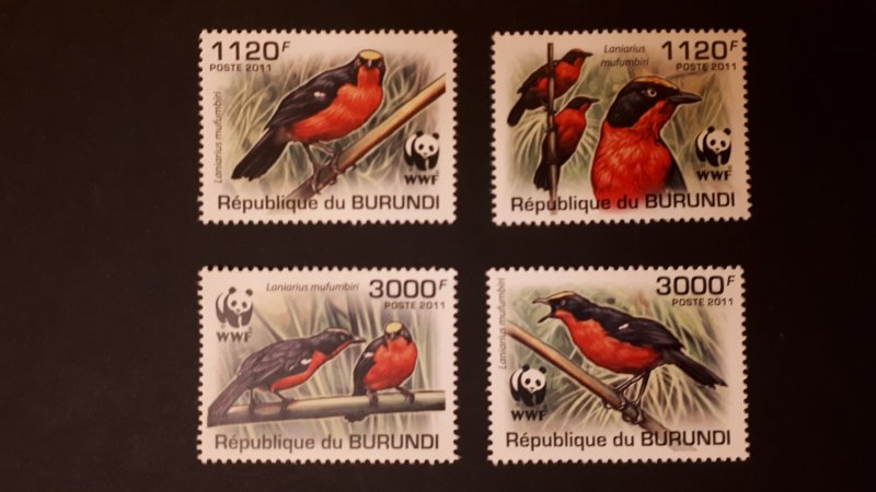 Burundi 2011. - Birds WWF ** MNH complete set (perforated)