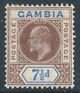 Gambia #55 MH 7 1/2p King Edward VII - Wmk. 3