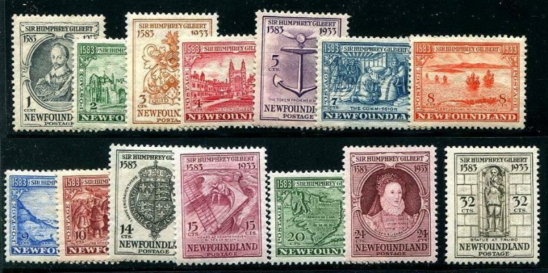 HERRICKSTAMP NEWFOUNDLAND Sc.# 212-25 1933 Complete LH