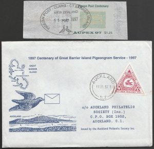 New Zealand 1997 Pigeon Post Cover