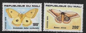 MALI, 348-352, MNH, BUTTERFLY TYPE