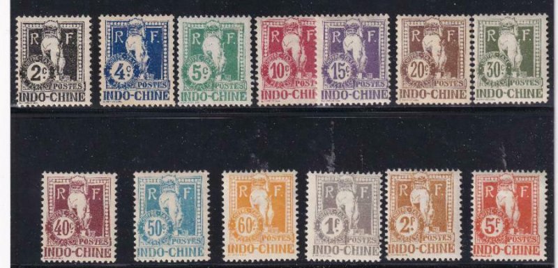 Indo China 1908 SC J5-J17 Mint Set