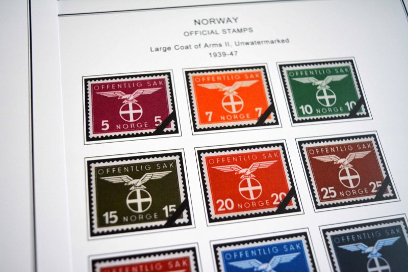 COLOR PRINTED NORWAY 1855-2010 STAMP ALBUM PAGES (183 illustrated pages)