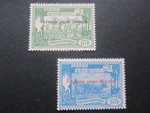 Burma 1963 Sc 173-174 set MNH