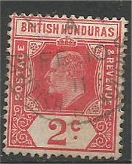 BRITISH HONDURAS , 1909, used..2c, King Edward VII Scott 72