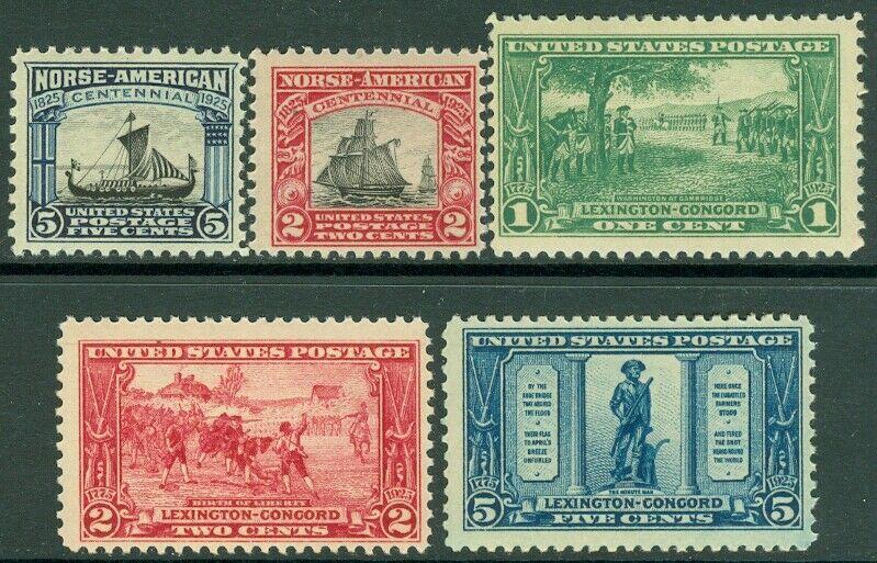 EDW1949SELL : USA 1925 Scott #617-21 Complete sets. VF, Mint Never Hinged.