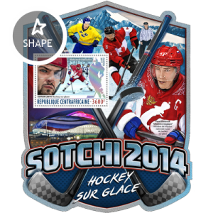 CENTRAFRICAINE 2017 SHEET SOCHI 2014 OLYMPIC GAMES ICE HOCKEY SPORTS