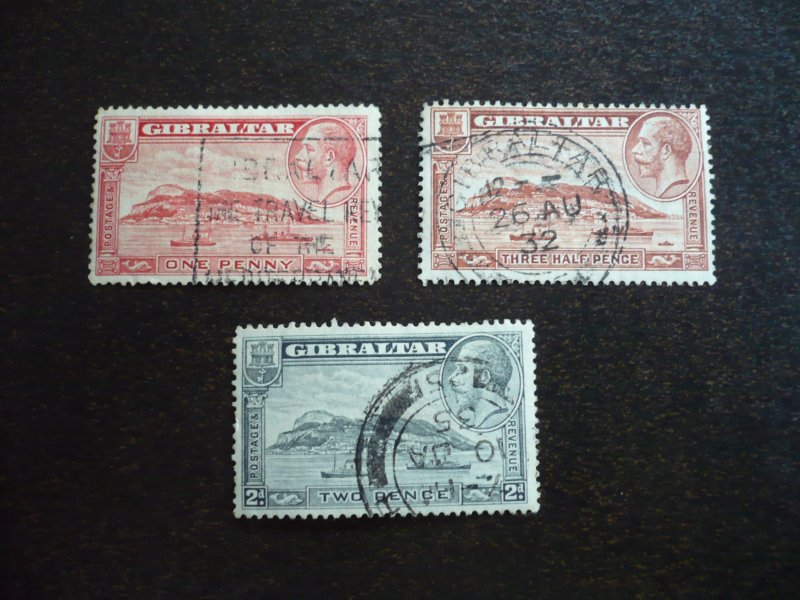 Stamps - Gibraltar - Scott# 96-98 - Used Part Set of 3 Stamps