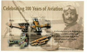 Liberia - 2004 - CELEBRATING 100 YEARS OF AVIATION  - Sheet of 4 - MNH