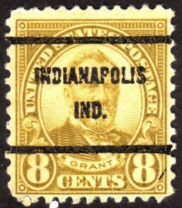 1927, US 8c, Ulysses S. Grant, Used, Indianapolis precancel, Sc 640