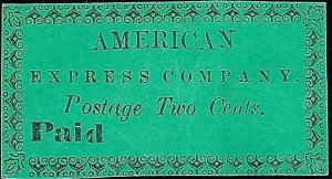 US Scott #4L1 Local Stamp MH VF 2 Cent 1882 American Express Stamp CV 9000.00