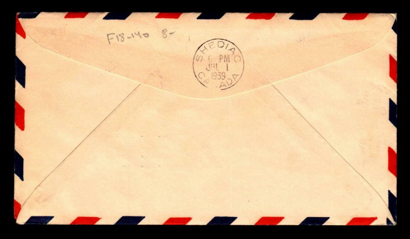 Canada 1939 F18-14a FFC Newfoundland to NB - L8296