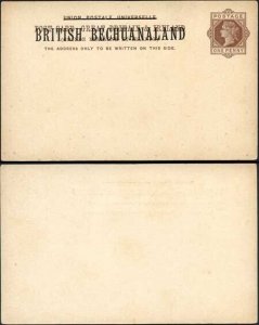 British Bechuanaland O/P on QV 1d Brown Foreign Postcard Mint