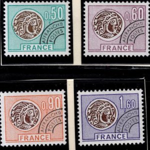 FRANCE Scott 1460-1463 MNH** Gallic Coin precancel set of 1976