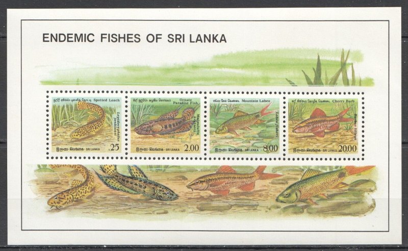 Wb170 Sri Lanka Fish & Marine Life Endemic 1Kb Mnh