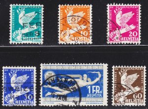 Switzerland Scott 210-15 complete set F to VF used.