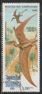 1986 Cambodia - Sc 666 - used VF - 1 single - Prehistoric Animals