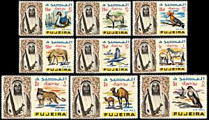 Fujeira C1-C9, MNH, Sheikh and Animals Airmail Definitives