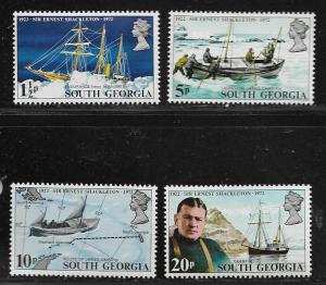 SOUTH GEORGIA 31-34 MNH  ERNEST SHAKLETON, EXPLORER 1972 SET
