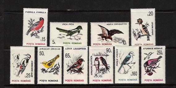 BIRDS - ROMANIA  #3812-3821  MNH