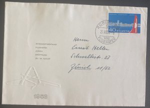 1953 Zurich Switzerland First Day Cover FDC Zurich Airport Issue