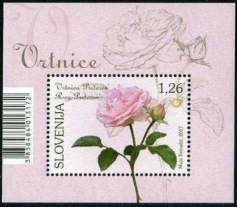 HERRICKSTAMP NEW ISSUES SLOVENIA Sc.# 1218 Roses Souvenir Sheet