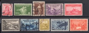Philippines 1935 Short Set of 10 Pictorials, Scott 383-392 MH & used