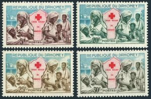 Dahomey 156-159,MNH.Michel 196-199. Red Cross 1962.Nurses,Map.