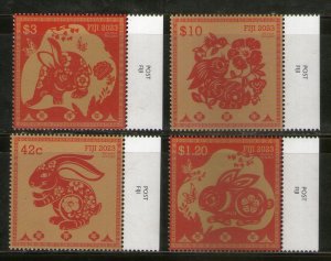 Fiji 2023 Year of Rabbit Lunar Year Animals 4v MNH # 453