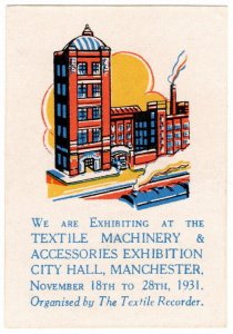 (I.B) Cinderella Collection : Textile Machinery Exhibition (Manchester 1931)