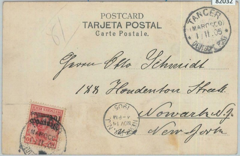 82032 - GERMAN COLONIES Marocco - Postal History - POSTCARD from TANGER 1905