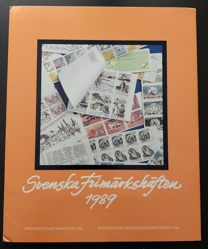 Sweden 1989 complete year set used/CTO stamp booklets in official folder