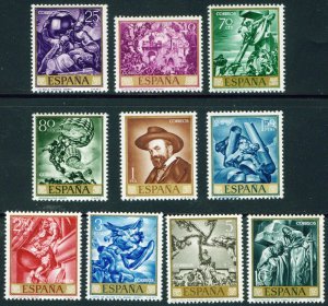 SPAIN Scott 1337-1346 MNH** Serti Gold Frame set 1966