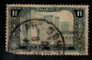 French Morocco Scott 68 Used Bab Mansour, Meknes stamp clipped corner.