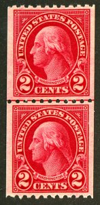 U.S. #606 MINT PAIR OG NH