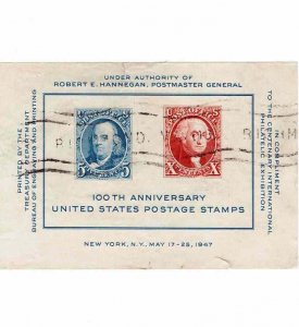 United States 1947 Sc 948 International Philatelic Exhibition Mini Sheet