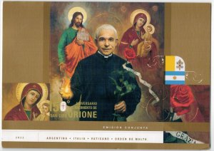 Argentina 2022 Pack Stamps Mini Sheet Saint Luigi Orione Joint Issue Vatican