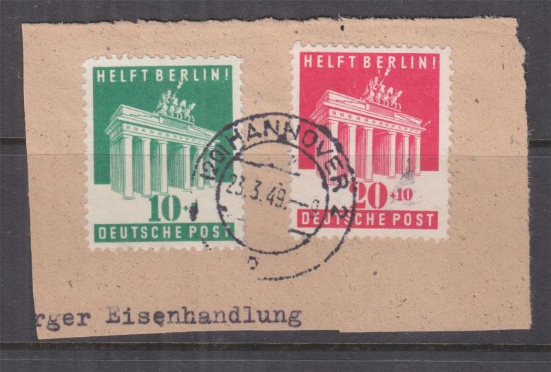 GERMANY, ALLIED ZONE, 1948 Aid to Berlin pair used on piece.